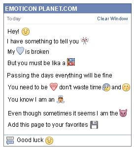 Conversation with emoticon Anguish for Facebook