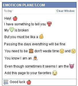 Conversation with emoticon Apple for Facebook
