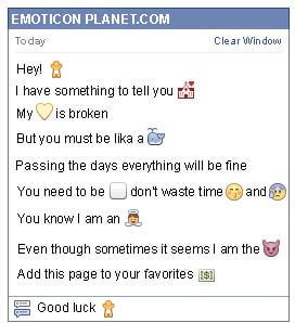 Conversation with emoticon Baby Symbol for Facebook