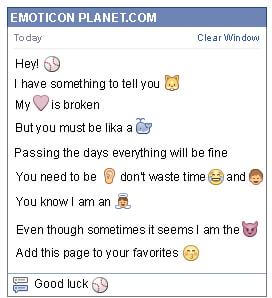 Conversation with emoticon Base Ball for Facebook