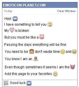 Conversation with emoticon Bathroom for Facebook