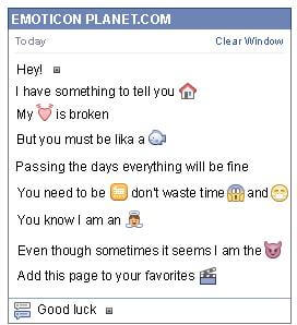 Conversation with emoticon Black Button for Facebook