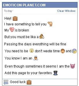 Conversation with emoticon Briefcase for Facebook