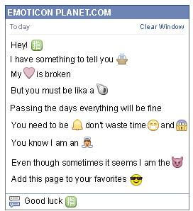 Conversation with emoticon Chinese direction Symbol for Facebook