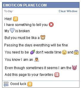 Conversation with emoticon Chinese moon Symbol for Facebook