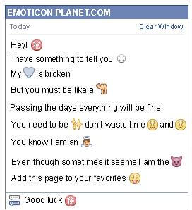 Conversation with emoticon Chinese secret Symbol for Facebook