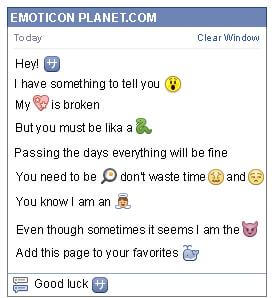 Conversation with emoticon Chinese Symbol for Facebook