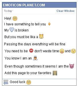 Conversation with emoticon Concern for Facebook