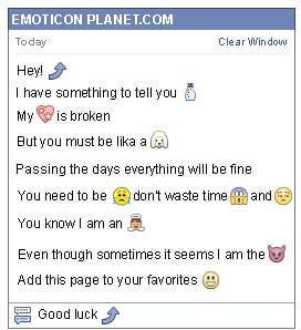 Conversation with emoticon Curved Arrow Looking Up for Facebook