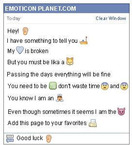 Conversation with emoticon Ear for Facebook