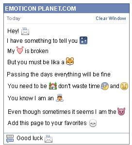 Conversation with emoticon Email Sent for Facebook