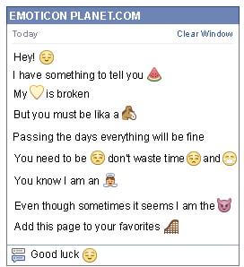 Conversation with emoticon Falling Asleep for Facebook