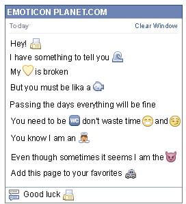 Conversation with emoticon Fax for Facebook