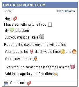 Conversation with emoticon Foot Print for Facebook