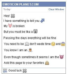 Conversation with emoticon Grey X Letter for Facebook