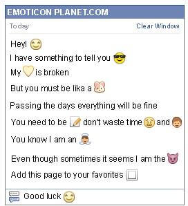 Conversation with emoticon Happy Eyes for Facebook