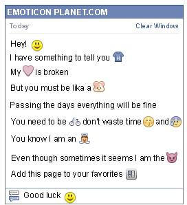 Conversation with emoticon Happy for Facebook