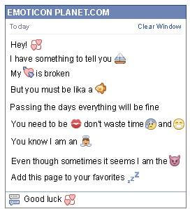 Conversation with emoticon Hearts Circle for Facebook