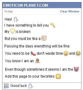 Conversation with emoticon Hello for Facebook