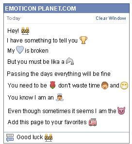 Conversation with emoticon In Construction for Facebook