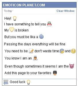 Conversation with emoticon Light Bulb for Facebook