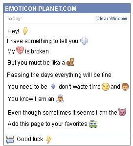 Conversation with emoticon Lightening for Facebook