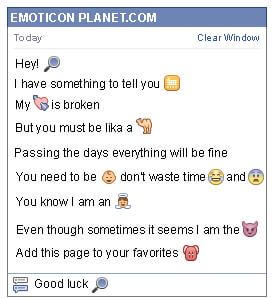 Conversation with emoticon Magnifier Glass for Facebook