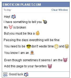 Conversation with emoticon Mailbox with Letters for Facebook