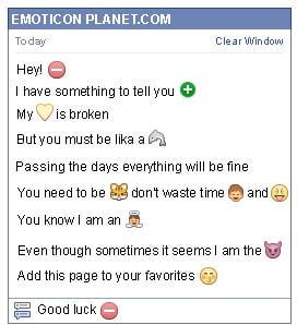 Conversation with emoticon Minus Sign for Facebook