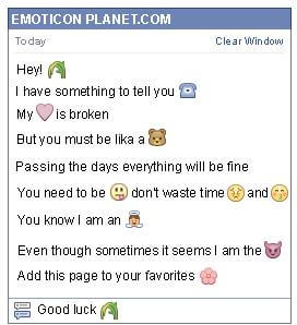 Conversation with emoticon Nature for Facebook