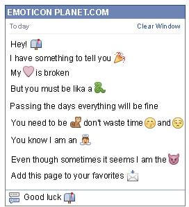 Conversation with emoticon Open Mailbox for Facebook