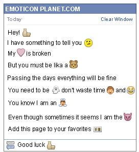 Conversation with emoticon Pitcher and Glass for Facebook