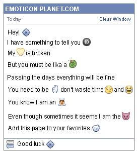 Conversation with emoticon Pointed Diamond for Facebook
