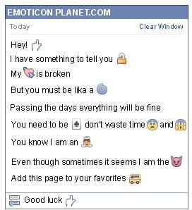 Conversation with emoticon Pointing with Your Finger for Facebook