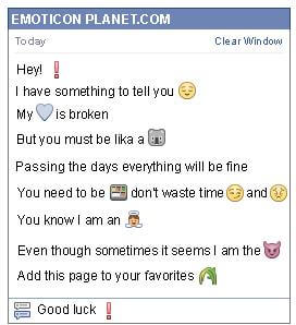 Conversation with emoticon Red Exclamation Mark for Facebook