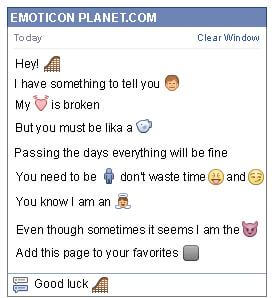Conversation with emoticon Roller Coaster for Facebook