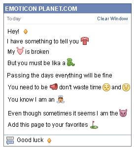 Conversation with emoticon Small Gold Rhombus for Facebook