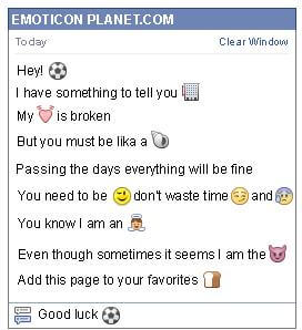 Conversation with emoticon Soccer Ball for Facebook