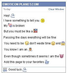 Conversation with emoticon Strong Arm for Facebook