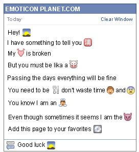 Conversation with emoticon Sunrise in the Mountain for Facebook