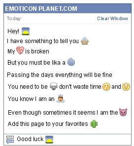 Conversation with emoticon Sunset in the Countryside for Facebook