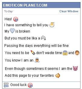 Conversation with emoticon Target Shoot for Facebook