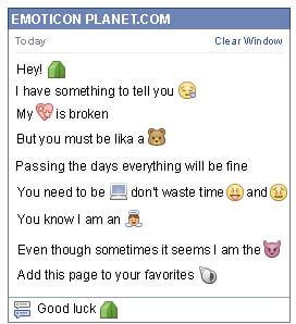 Conversation with emoticon Tent for Facebook