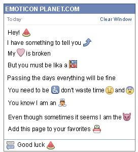 Conversation with emoticon Watermelon for Facebook