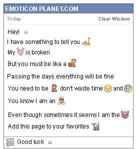 Conversation with emoticon White Button for Facebook