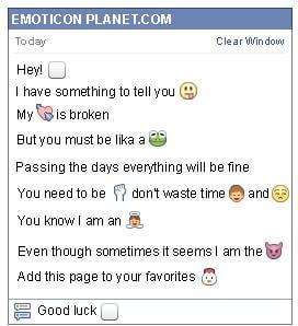 Conversation with emoticon White Square for Facebook