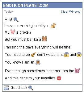 Conversation with emoticon Zoom for Facebook